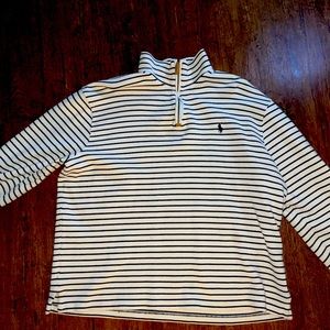 Large striped black and white Polo pullover